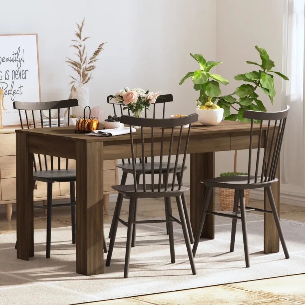 Tavolo Da Pranzo Rovere Marrone 140x74,5x76cm Legno Multistrato /