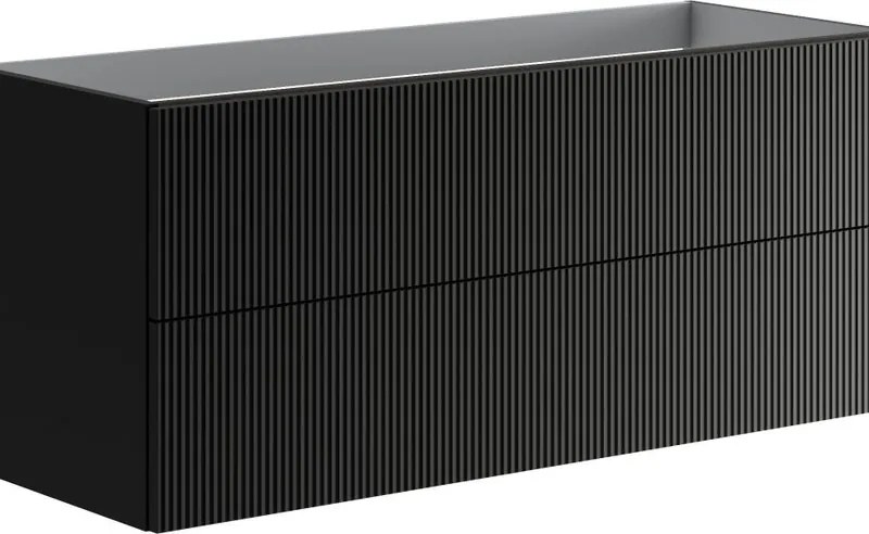 Mobile da bagno sospeso sotto lavabo Opera 2 cassetti ideale per doppia vasca L119.5 x H50 x P45.5cm antracite opaco