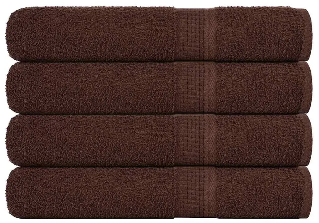Asciugamani Per Sauna 4 Pz Marrone 80x200cm 360g/m² 100% Cotone /