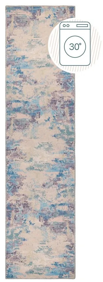 Runner lavabile blu-viola in fibra riciclata 60x230 cm Reid - Flair Rugs