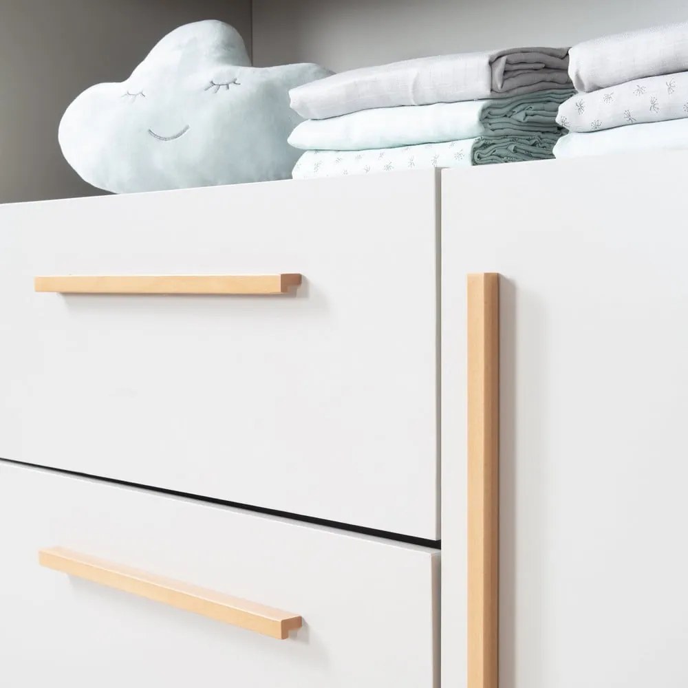 Cassettiera per bambini grigio chiaro con fasciatoio 107x98x75 cm Lea – Roba