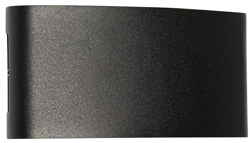 Lampada da parete per esterni nera con LED 6 luci IP54 - Silly