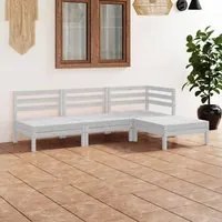 Set Salotto da Giardino 4 pz in Legno Massello di Pino Bianco 3082628