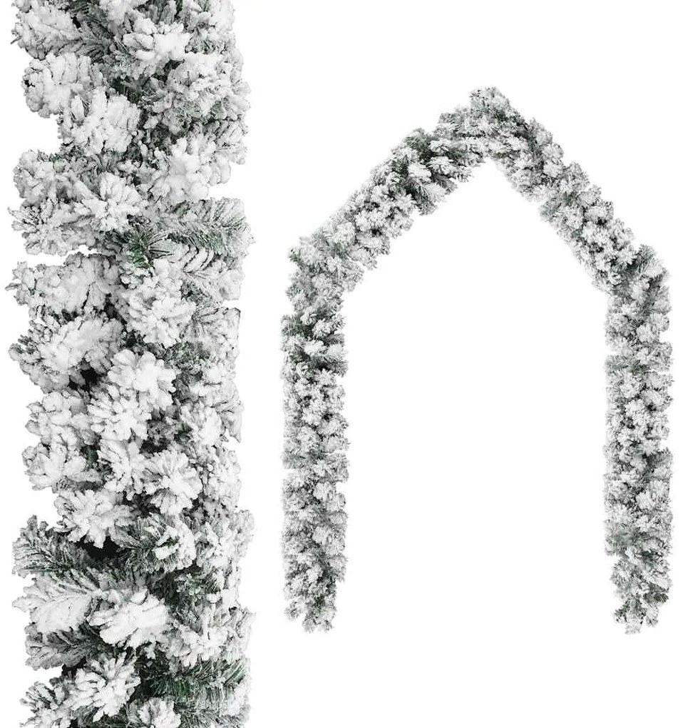 Ghirlanda Natalizia Con Neve Verde 20 M İn Pvc /