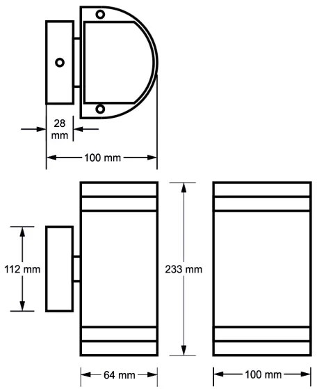Applique da esterno KORTEK 2xGU10/30W/230V IP44 grigio