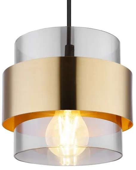 Globo 15560H - Lampadario a sospensione con filo MILEY 1xE27/60W/230V nero/ottone