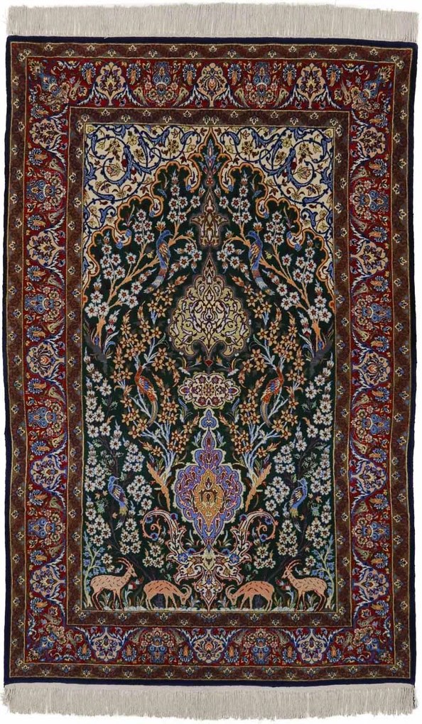 Isfahan Tappeto persiano 170x110 Blu (Iran) Annodato A Mano
