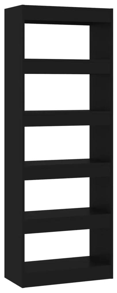 Libreria/divisorio nero 60x30x166 cm in truciolato
