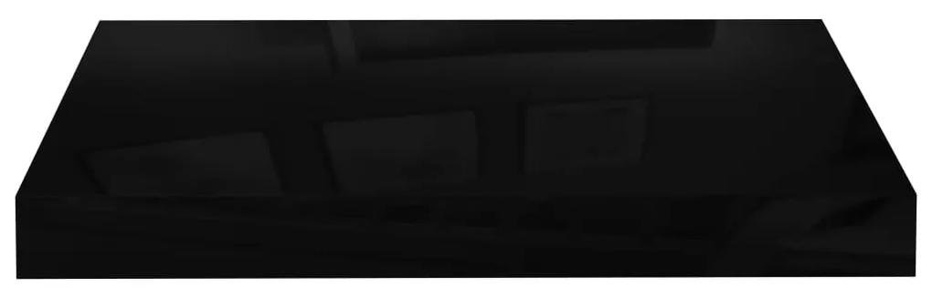 Scaffali a parete 4 pz nero lucido 40x23x3,8 cm in mdf