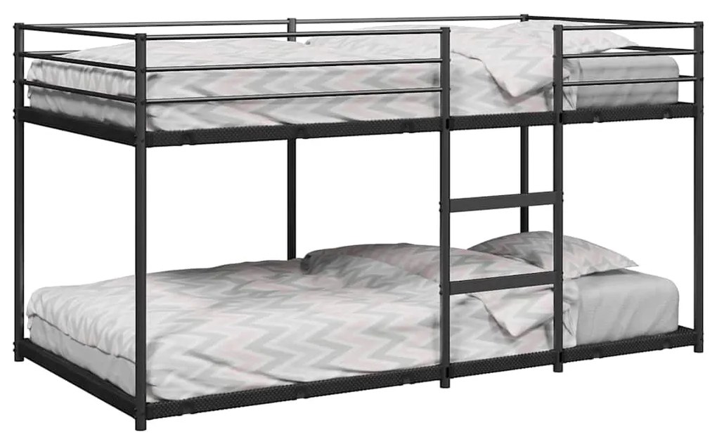 Letto A Castello Senza Materasso Nero 90x190 Cm İn Acciaio /