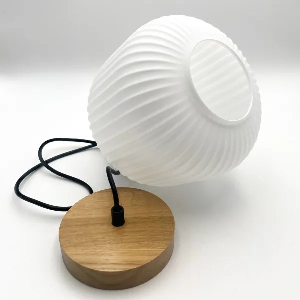 Lampadario a sospensione con filo HARMONY 1xE27/15W/230V diametro 20 cm bianco/quercia