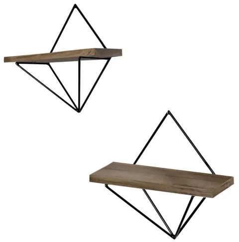 SET 2x Mensola da parete abete marrone