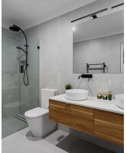 Illuminazione specchio bagno LED/8W/230V 4000K 50 cm IP44 nero
