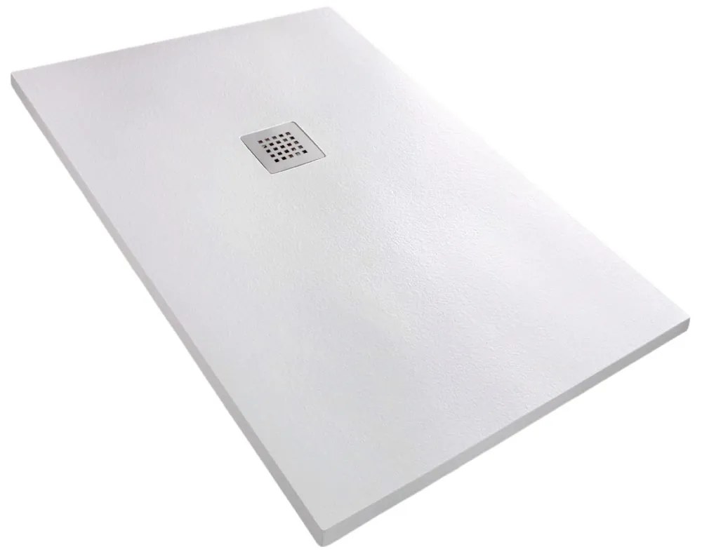 Piatto doccia SLATE 80X120 bianco effetto pietra mineralmarmo ardesia