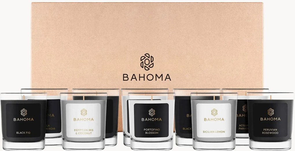 Mini candele profumate in scatola regalo Tranquility, set da 10