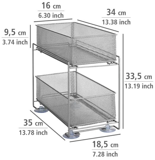 WENKO 53140800 - Mensola GIOMA 35x33,5 cm argento