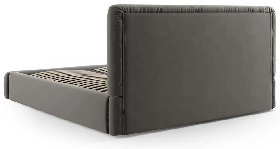 Letto matrimoniale imbottito grigio con contenitore e doghe 140x200 cm Colonel - Cosmopolitan Design