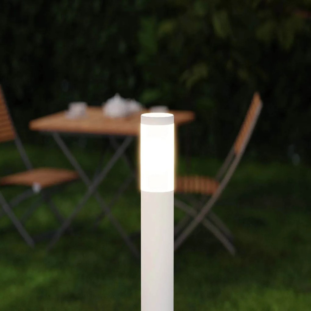 Paletto da Giardino 100cm acciaio inox BIANCO IK06 IP54 base E27