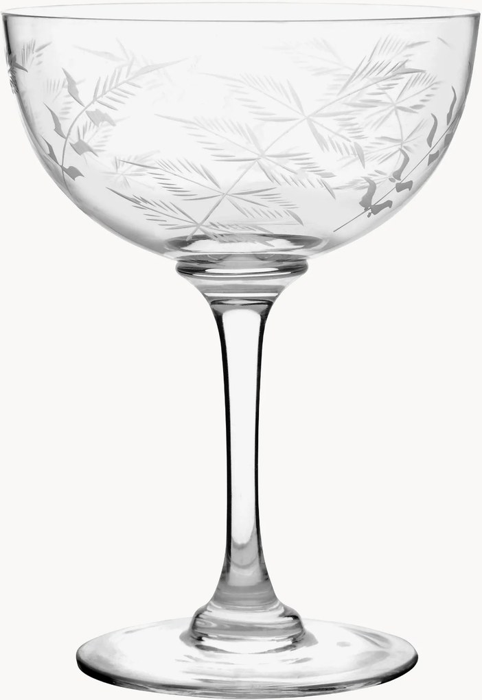 Set di 6 coppe champagne in cristallo soffiato Fern
