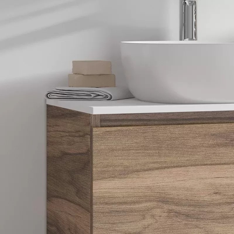 Mobile bagno 60 cm con piano bianco solid surface SP-60C - KAMALU