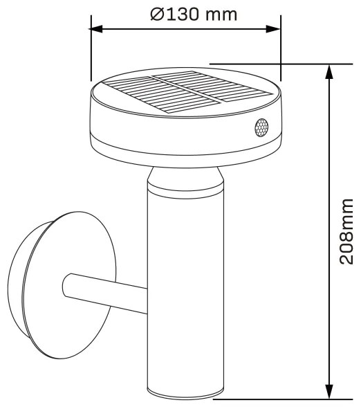 Applique a LED solare con sensore GWINEA LED/4,5W/3,7V IP44 nero