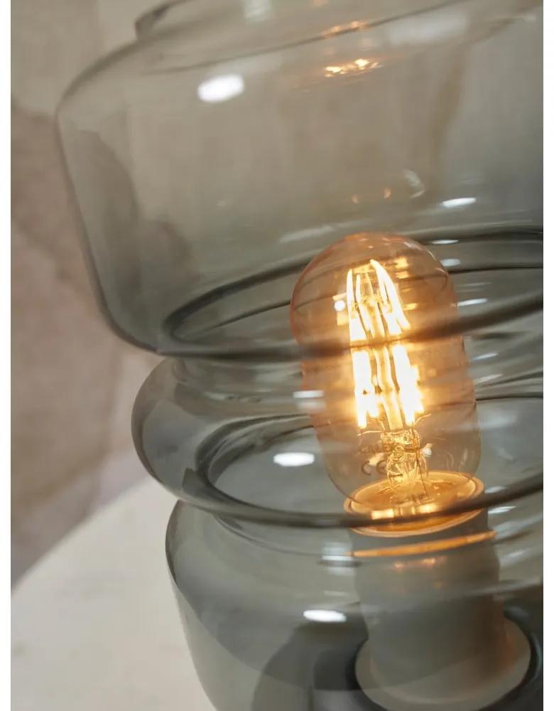 Lampada da tavolo grigia con paralume in vetro (altezza 23 cm) Verona - it's about RoMi