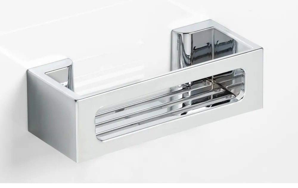 Mensola autoportante in plastica argentata per il bagno Bralia - Wenko