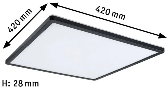Paulmann 71016 - Pannello LED dimmerabile ATRIA 22W 230V 4000K nero