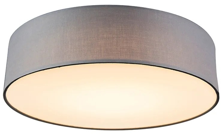 Plafoniera grigia 40 cm con LED incluso - Drum LED