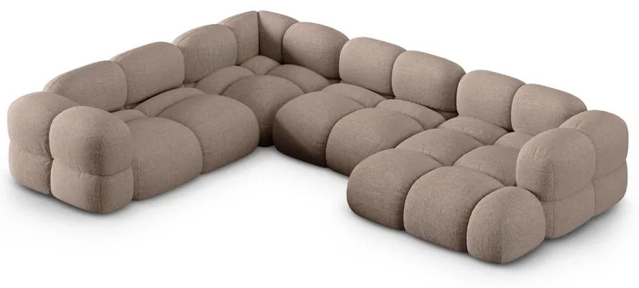 Divano angolare marrone (con penisola a sinistra/a U) Loretto – Cosmopolitan Design