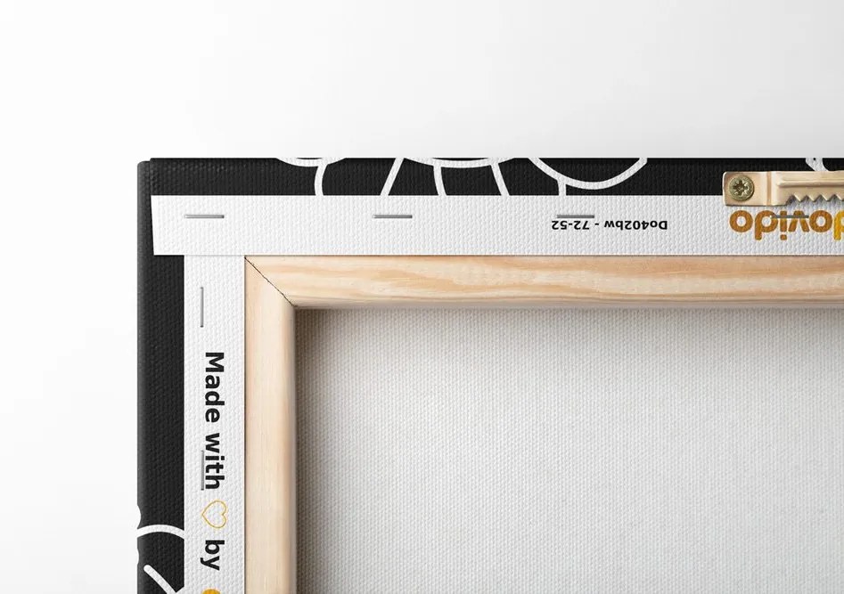 Quadro su tela – Elementi di Mandala in bianco e nero