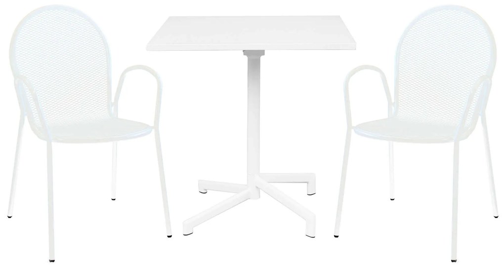 OPERA - set tavolo in alluminio cm 70 x 70 x 73 h con 2 poltrone Maris