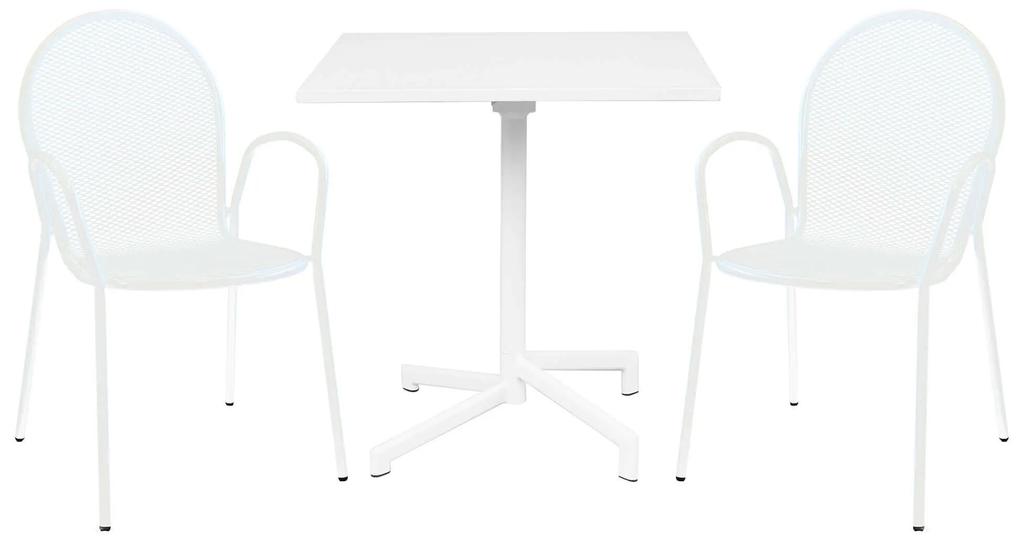 OPERA - set tavolo in alluminio e teak cm 70 x 70 x 73 h con 2 poltrone Maris