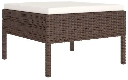 Set Divani da Giardino 8 pz con Cuscini in Polyrattan Marrone