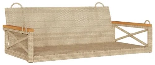 Panchina a Dondolo Beige 109x62x40 cm in Polyrattan