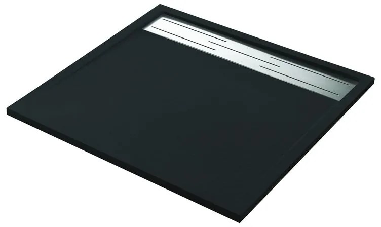 Piatto doccia ultrasottile SENSEA in resina Neo Metal Grid L 100 x L 100 x H 3 cm nero opaco