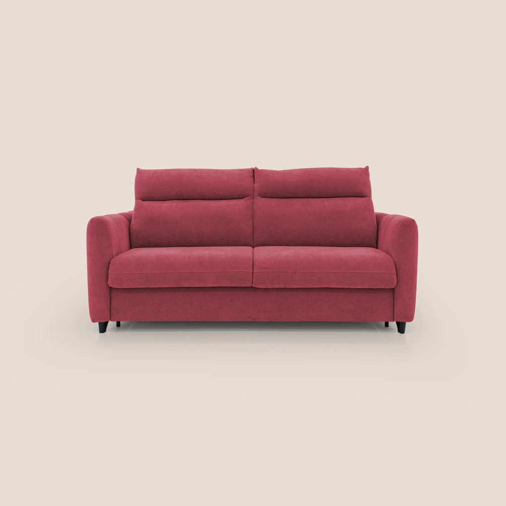 Peonia divano letto scandinavo con materasso H18 cm e morbido e alto schienale in tessuto Bouclé impermeabile T07