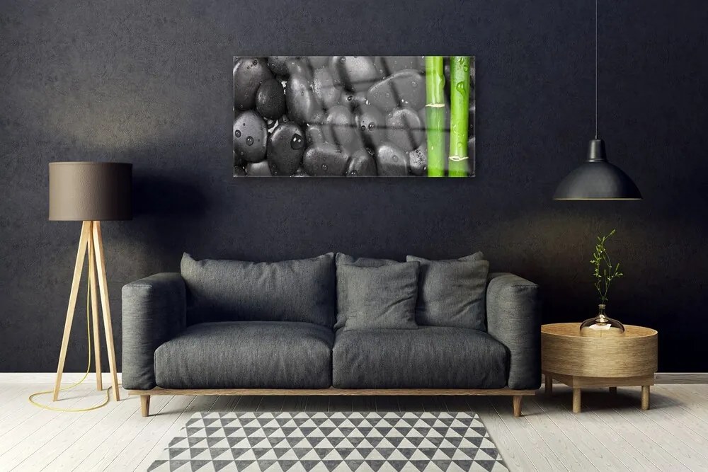 Quadro acrilico Spa con stelo di bambù 100x50 cm