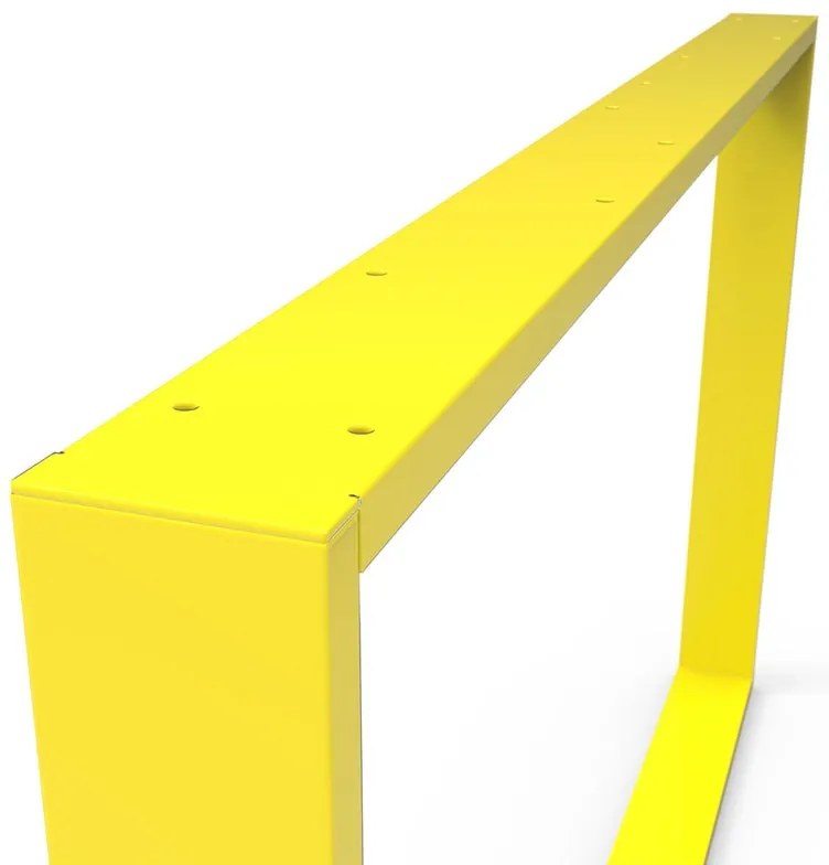 Gamba per mobili rettangolare STEELMI Tube in acciaio giallo lucido L 118 x P 8 x H 71 cm