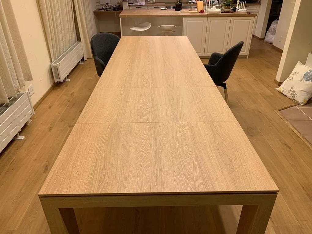 Tavolo  da pranzo moderno allungabile rovere naturale 180 x 90