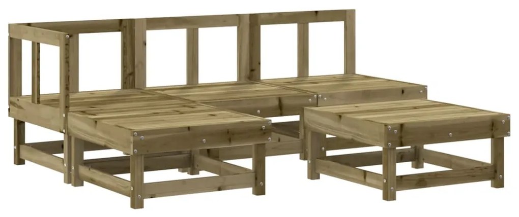 Set salotto da giardino 5 pz in legno impregnato di pino