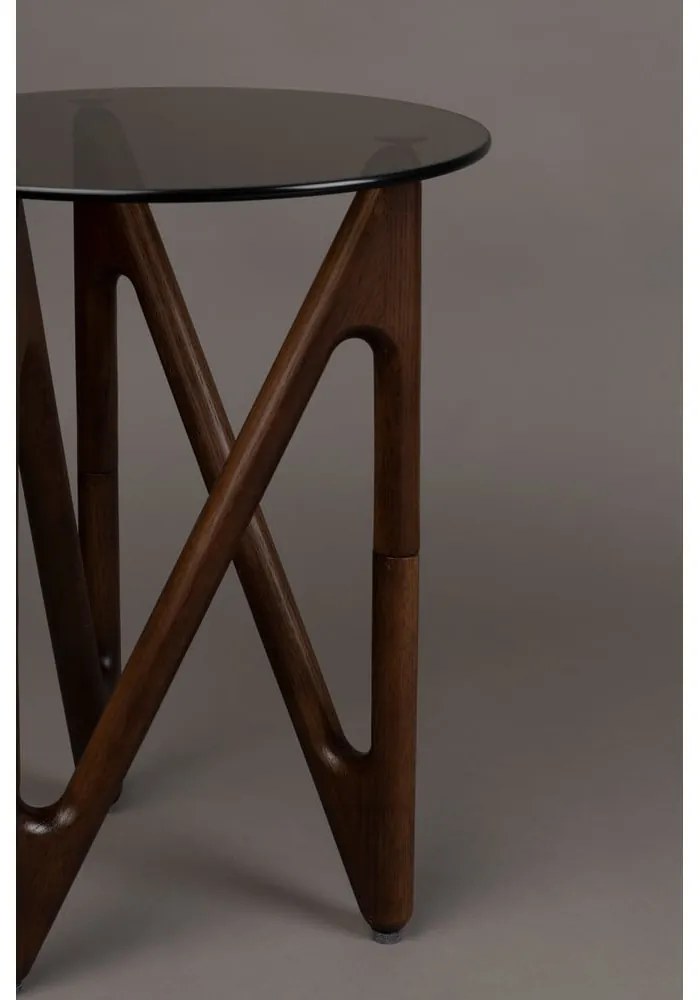 Tavolino rotondo con piano in vetro ø 40 cm Naia – Dutchbone