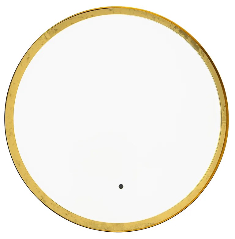 Specchio da bagno nero con oro incl. LED e dimmer touch - Pim