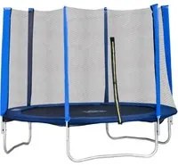 Trampolino Tappeto Elastico 244x244x205 cm per Adulti e Bambini Blu e Nero