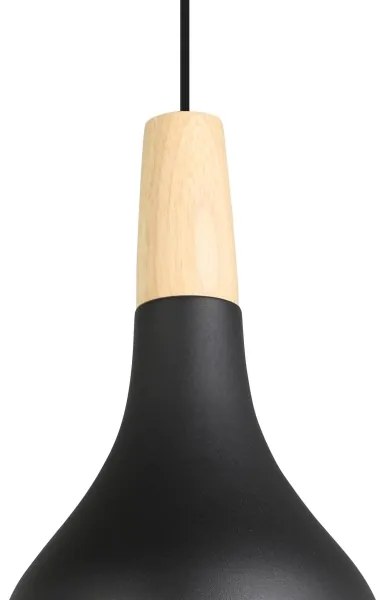 Eglo 900161 - Lampadario a sospensione con filo SABINAR 1xE27/40W/230V diametro 18 cm nero