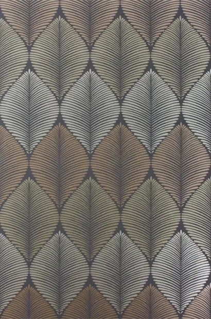 Osborne & Little Carta da parati Leaf Fall - Metallic Bronze/ Gold/ Gilver