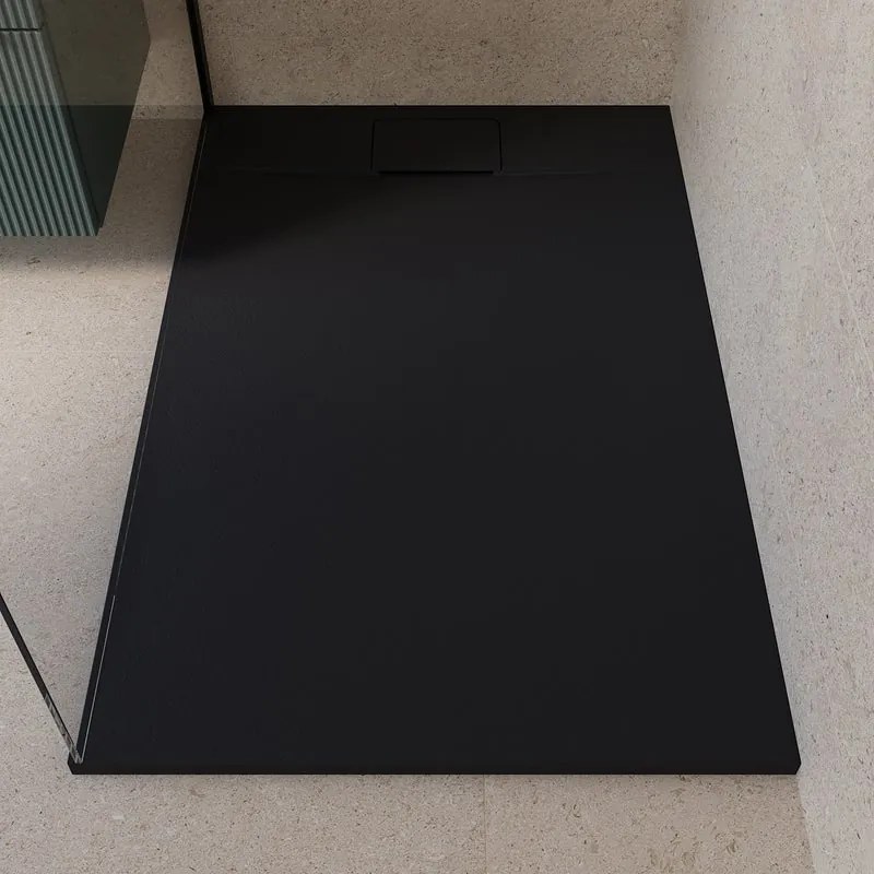 Piatto doccia SENSEA in composito minerale di resina gelificata nero L 70 x L 120 x H 2.7 cm