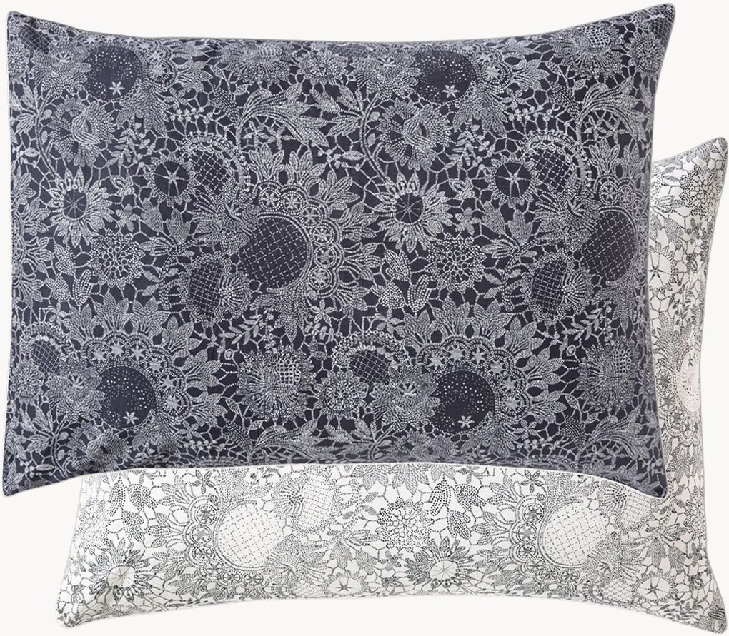 Federa reversibile in cotone percalle Guipures