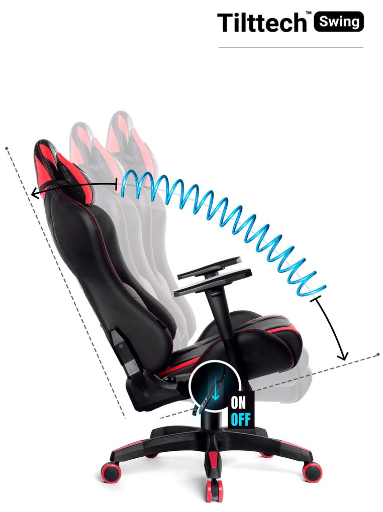 Sedia da gaming Diablo X-Ray King Size: nero-rosso