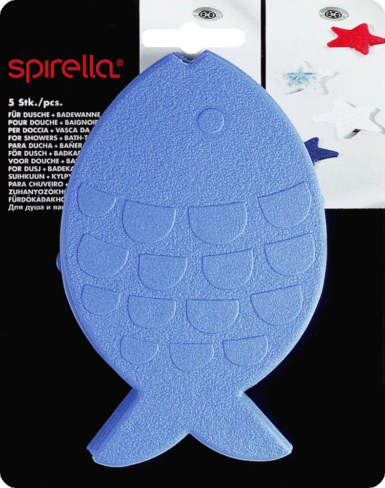 Set di tappetini antiscivolo per bambini 5 pz per la vasca 16x10,5 cm Globefish – Spirella